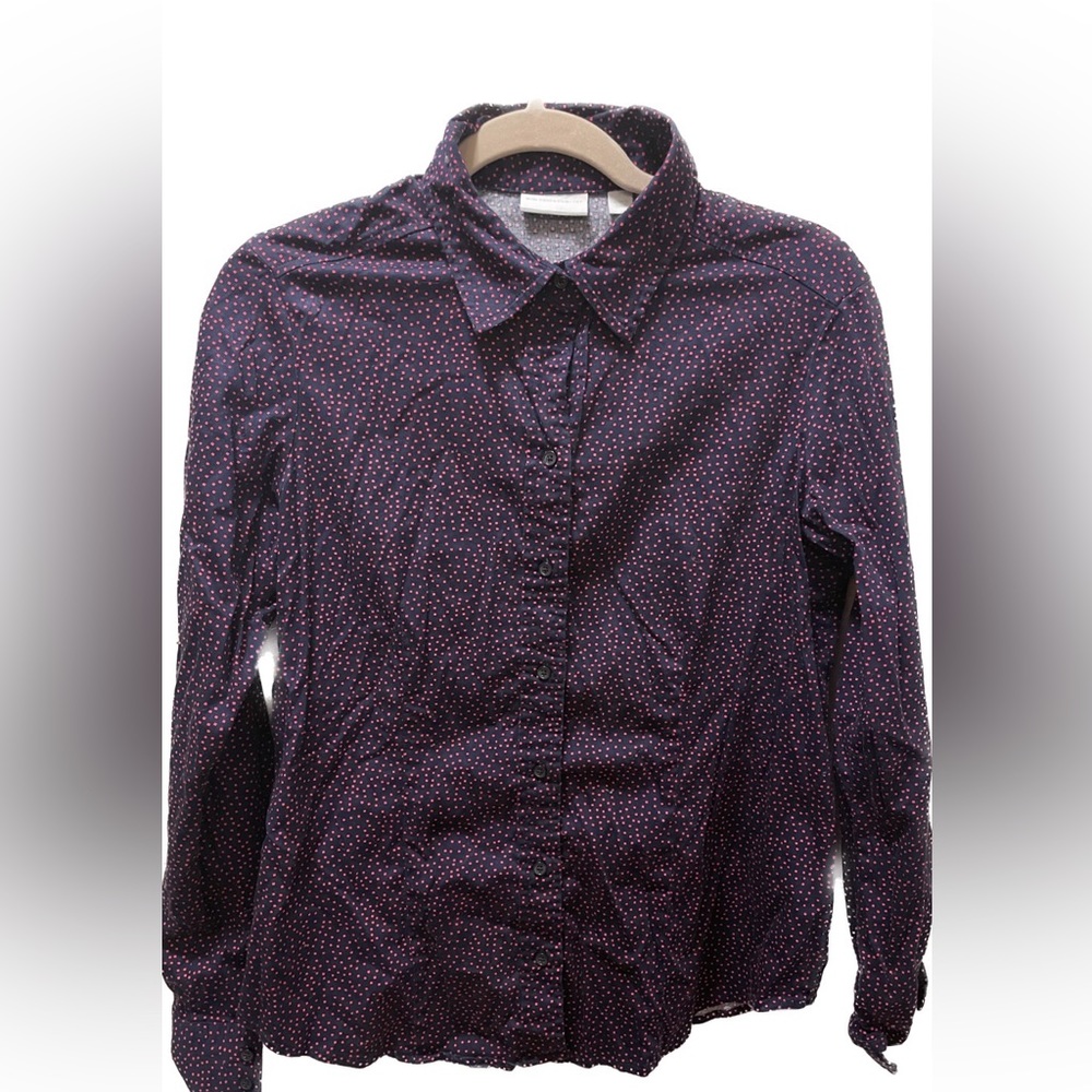 - ⭐️New York and Company Womens Polka Dot button down shirt⭐️
